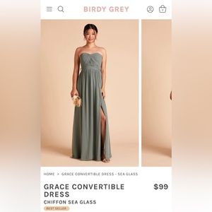 Birdy Grey Grace Convertible Dress (Chiffon Sea Glass)